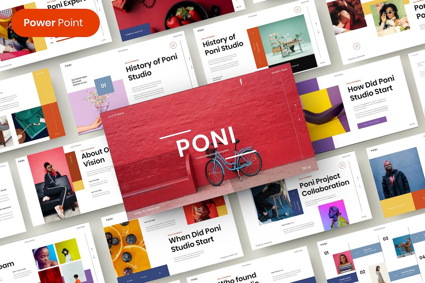 社交媒体商业发展Powerpoint模板下载 Poni – Business PowerPoint Template