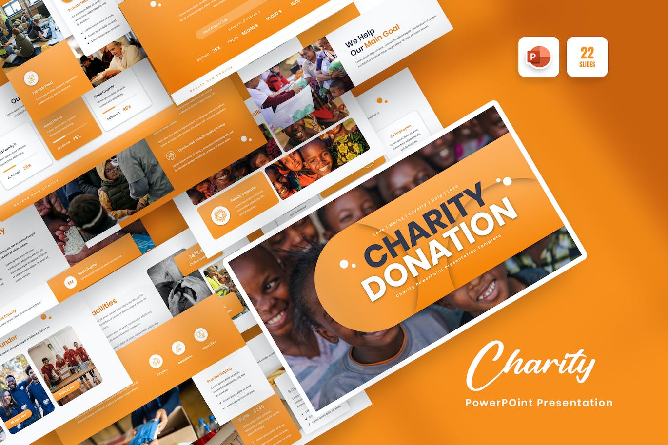 慈善机构帮助中心幻灯片演示PPT模板 Help Charity PowerPoint Presentation Template
