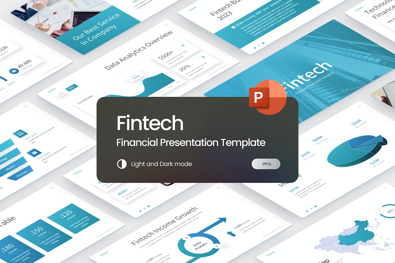 金融财务PPT演示文稿  Fintech Finance PowerPoint Template