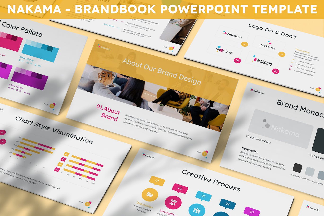 品牌手册PPT模板下载 Nakama – Brandbook Powerpoint Template
