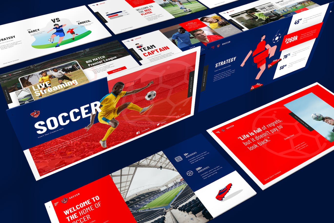 足球运动PPT幻灯片模板 Soccer PowerPoint Presentation