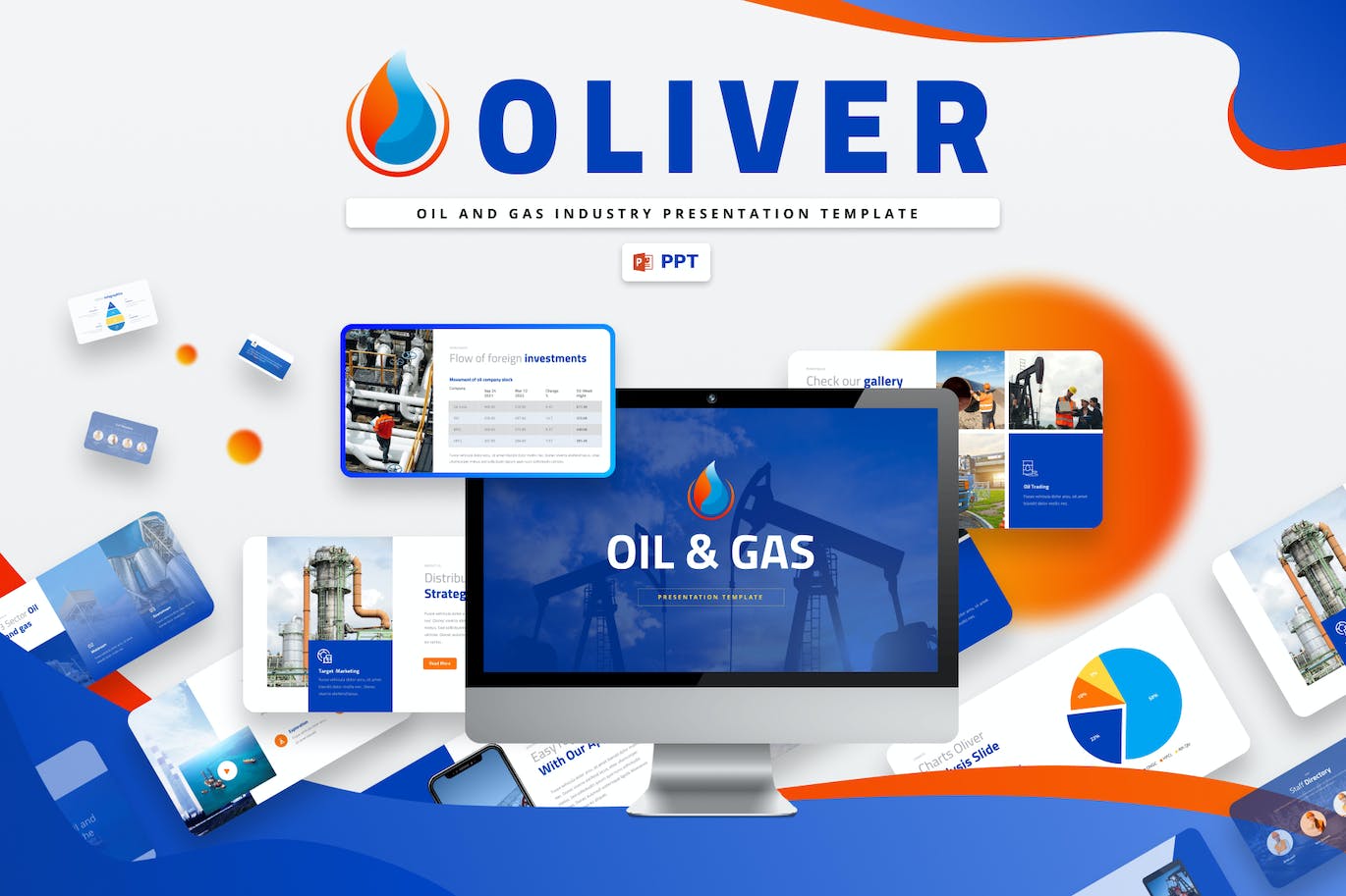 石油和天然气行业PPT演示文稿 Oliver – Oil and Gas Industry Powerpoint Template