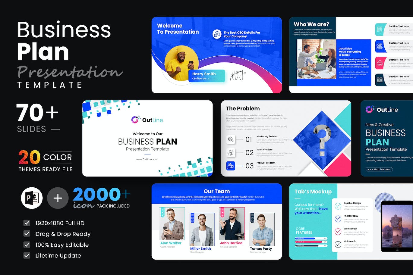 商业计划方案ppt幻灯片演示文稿模板 Business Plan PowerPoint Presentation Template