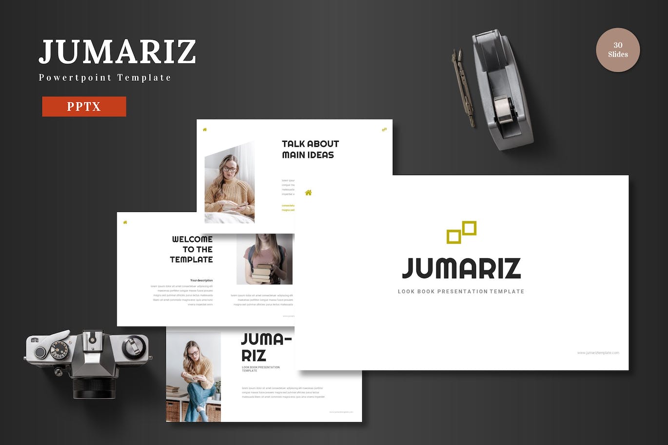 作家人物介绍PPT演示文稿 Jumariz – Powerpoint Template