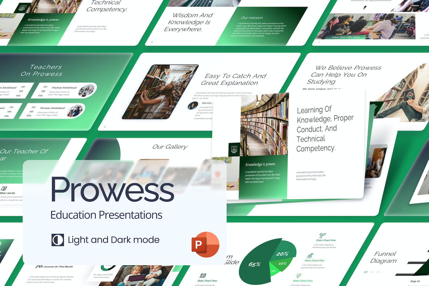 职业教育演示文稿PPT模板 Prowess Education PowerPoint Template
