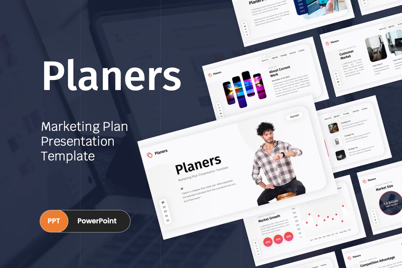 营销计划方案PPT幻灯片设计模板 Planers – Marketing Plan PowerPoint Template