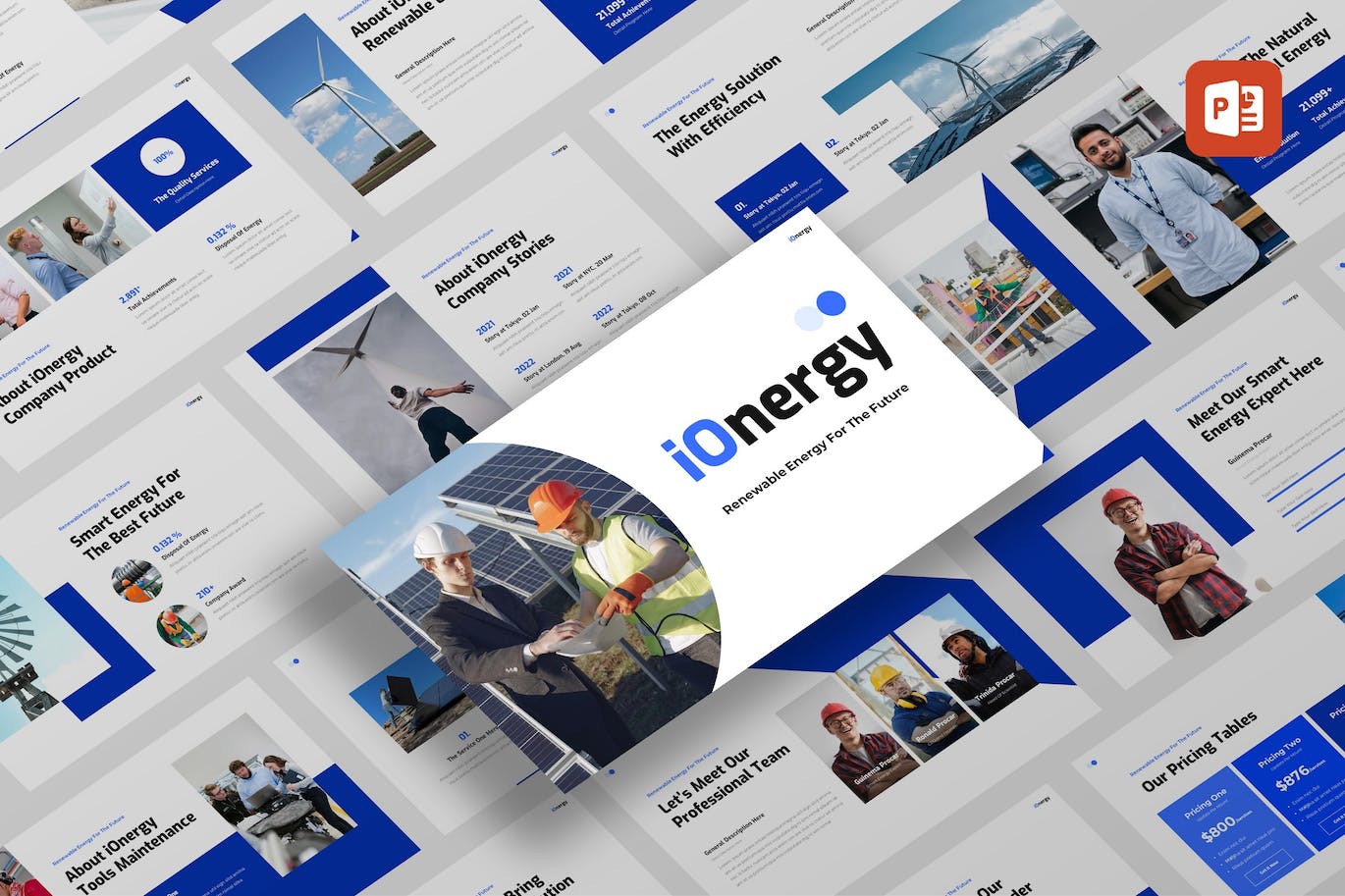 可再生能源推广PPT演示幻灯片模板 Ionergy – Smart Energy PowerPoint Template