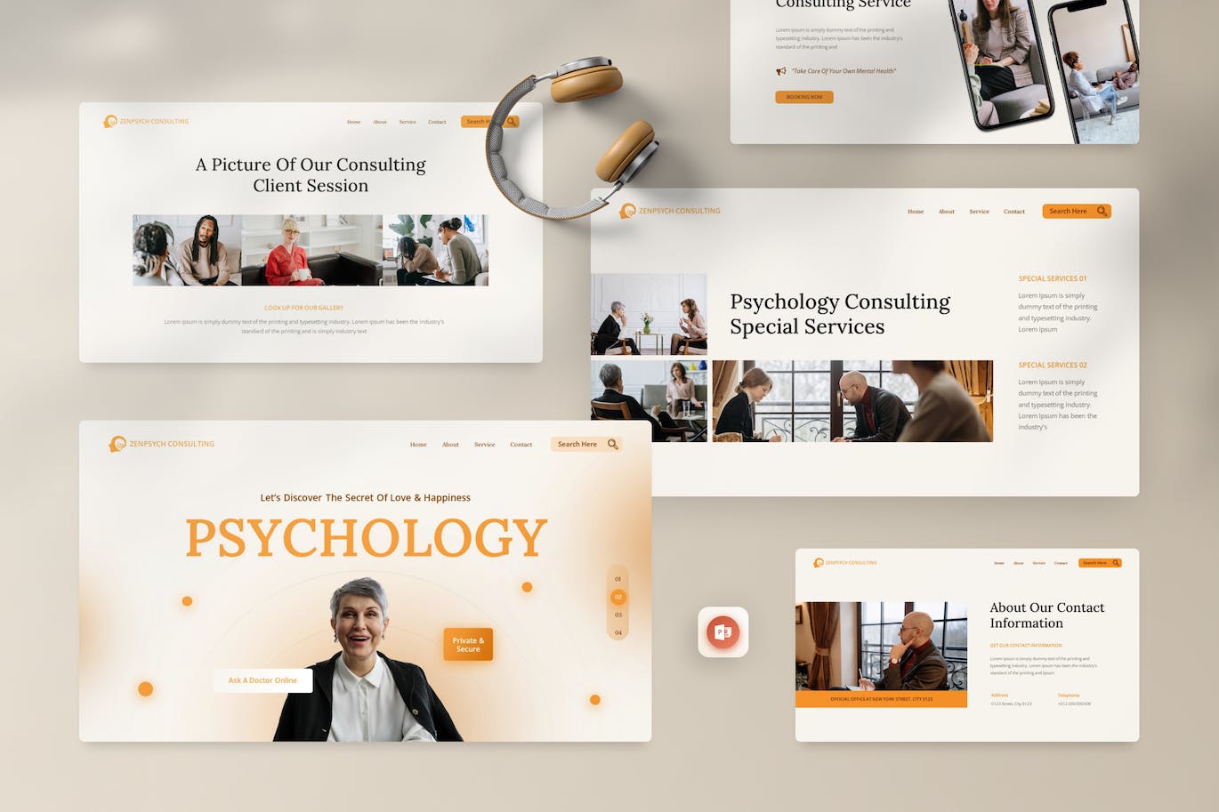 心理学咨询PPT创意模板 Zenpsych – Psychology Consulting Powerpoint