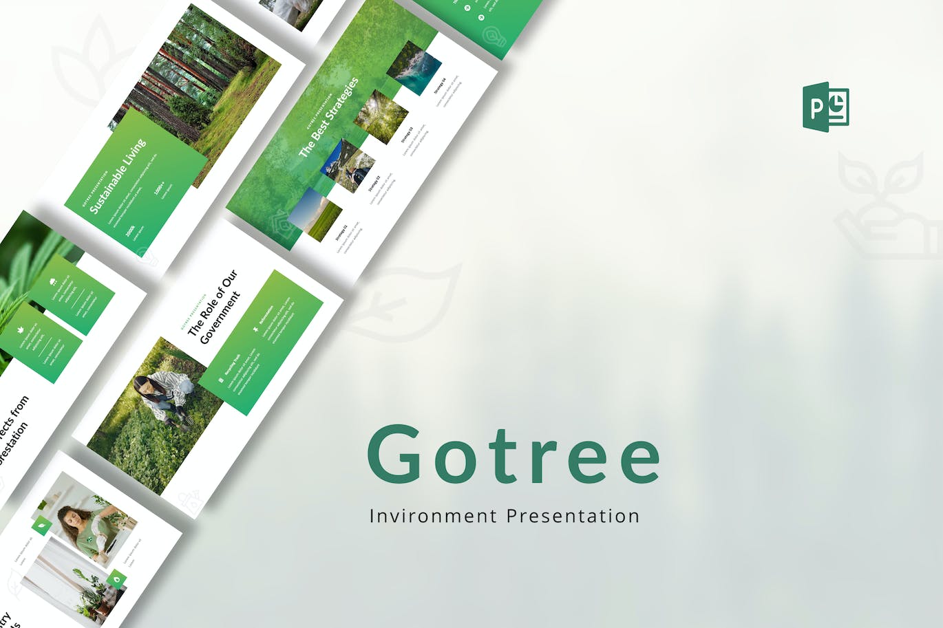 绿色生态环境PPT幻灯片模板素材 Gotree – Environment Presentation PowerPoint