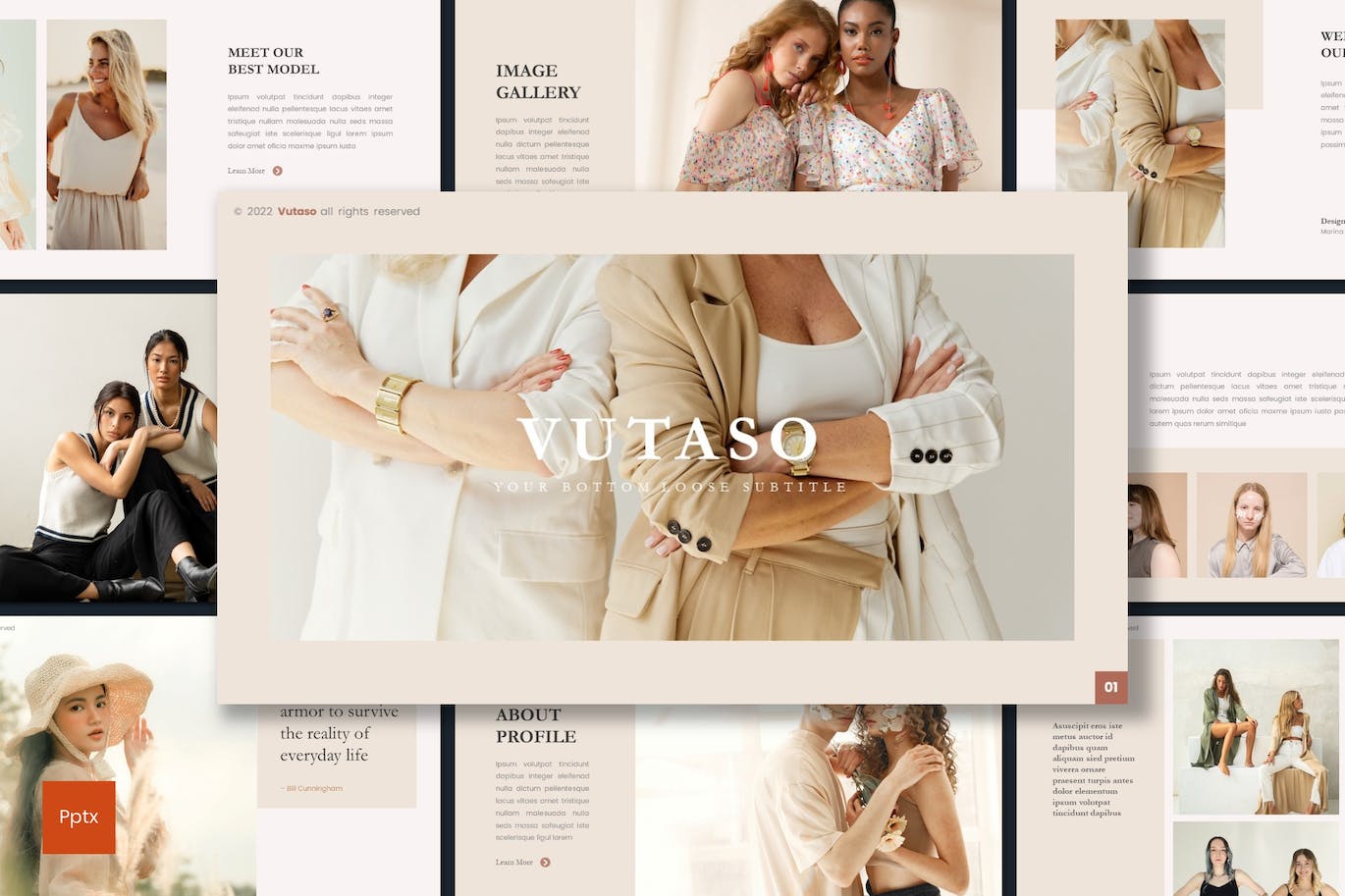 精致与典雅的呈现演示文稿PPT模板 Vutaso – Elegant Powerpoint Template