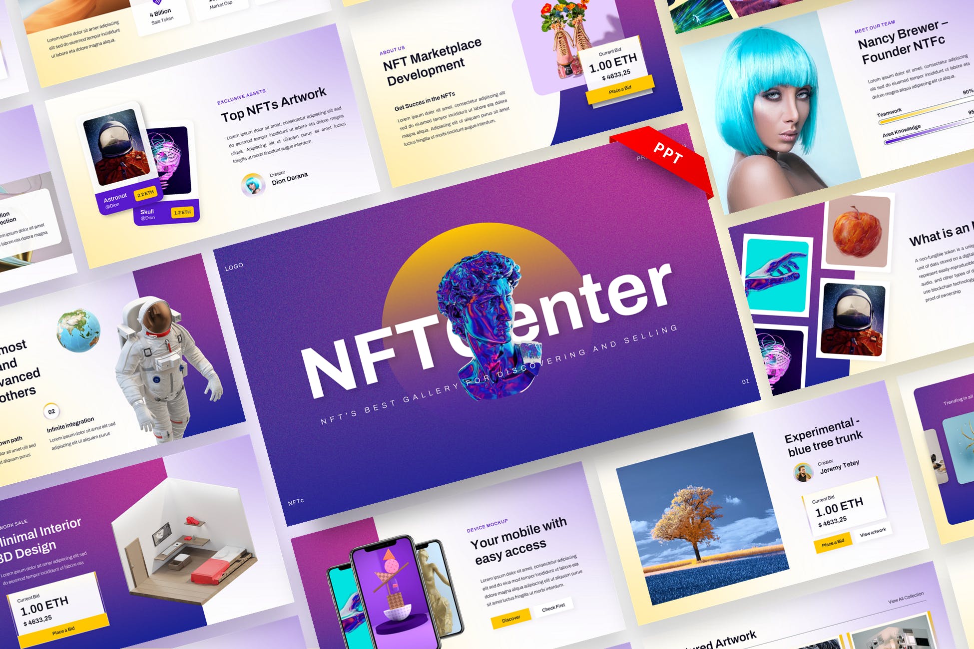 NFT创意数字资产PPT演示文稿 NFTc – NFT Creative Digital Assets PowerPoint