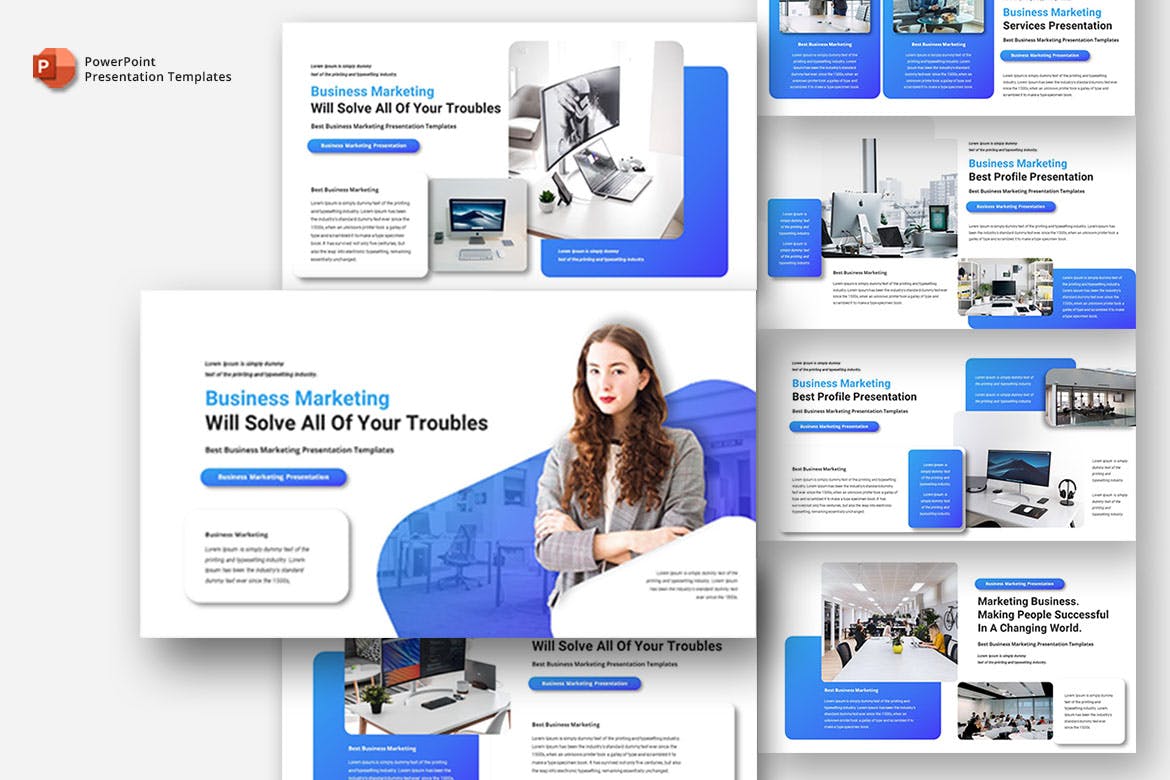 商业营销PPT模板下载 Business Marketing – PowerPoint Template