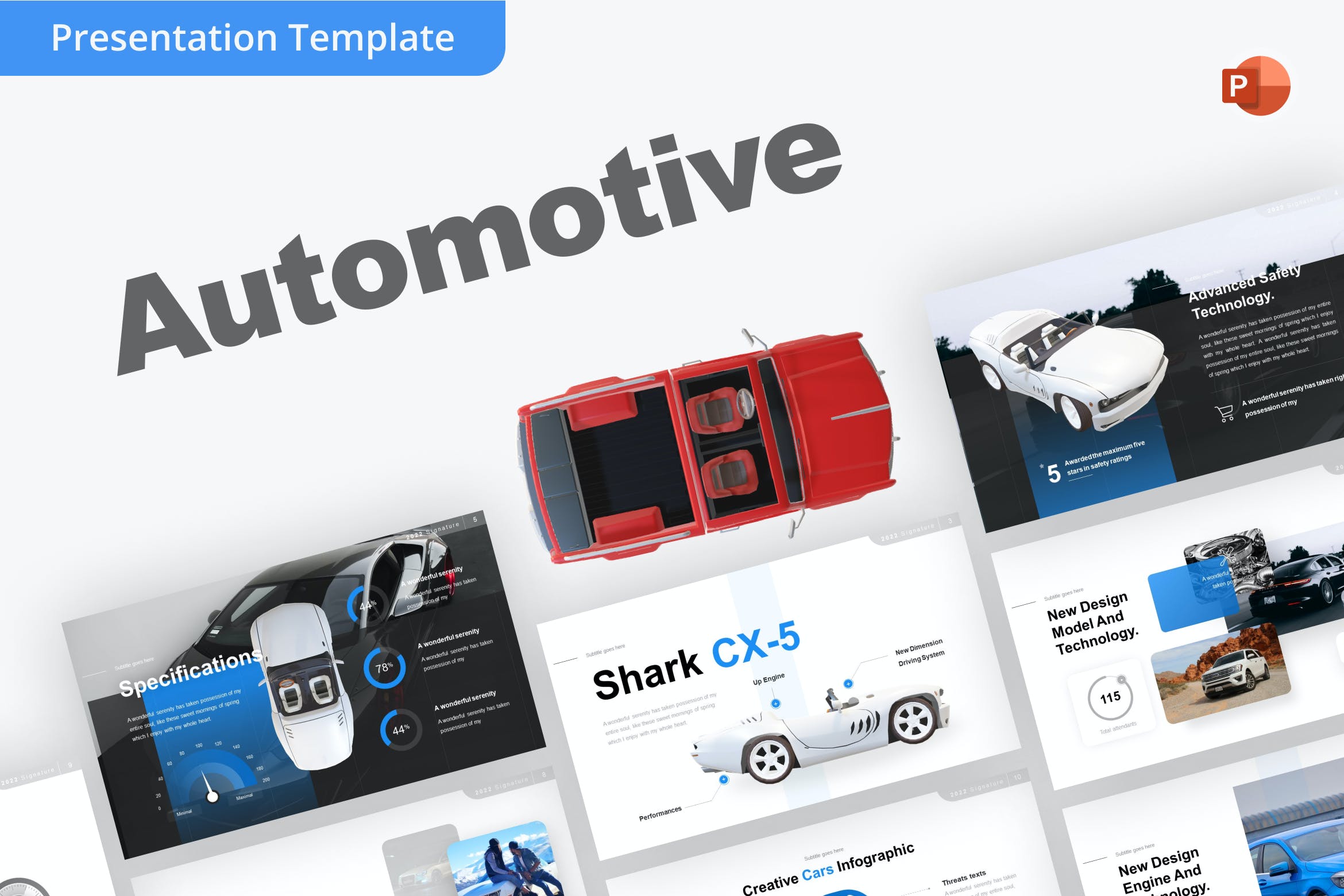 汽车行业Powerpoint幻灯片模板 Automotive PowerPoint Template