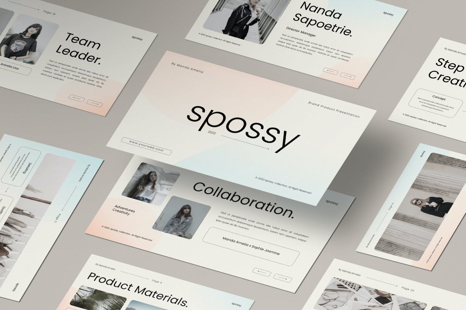 品牌产品PPT设计模板 Spossy Brand Product Presentation Powerpoint