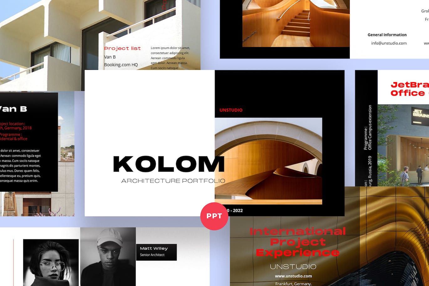建筑学设计Powerpoint幻灯片模板 Kolom – Architecture PowerPoint Template