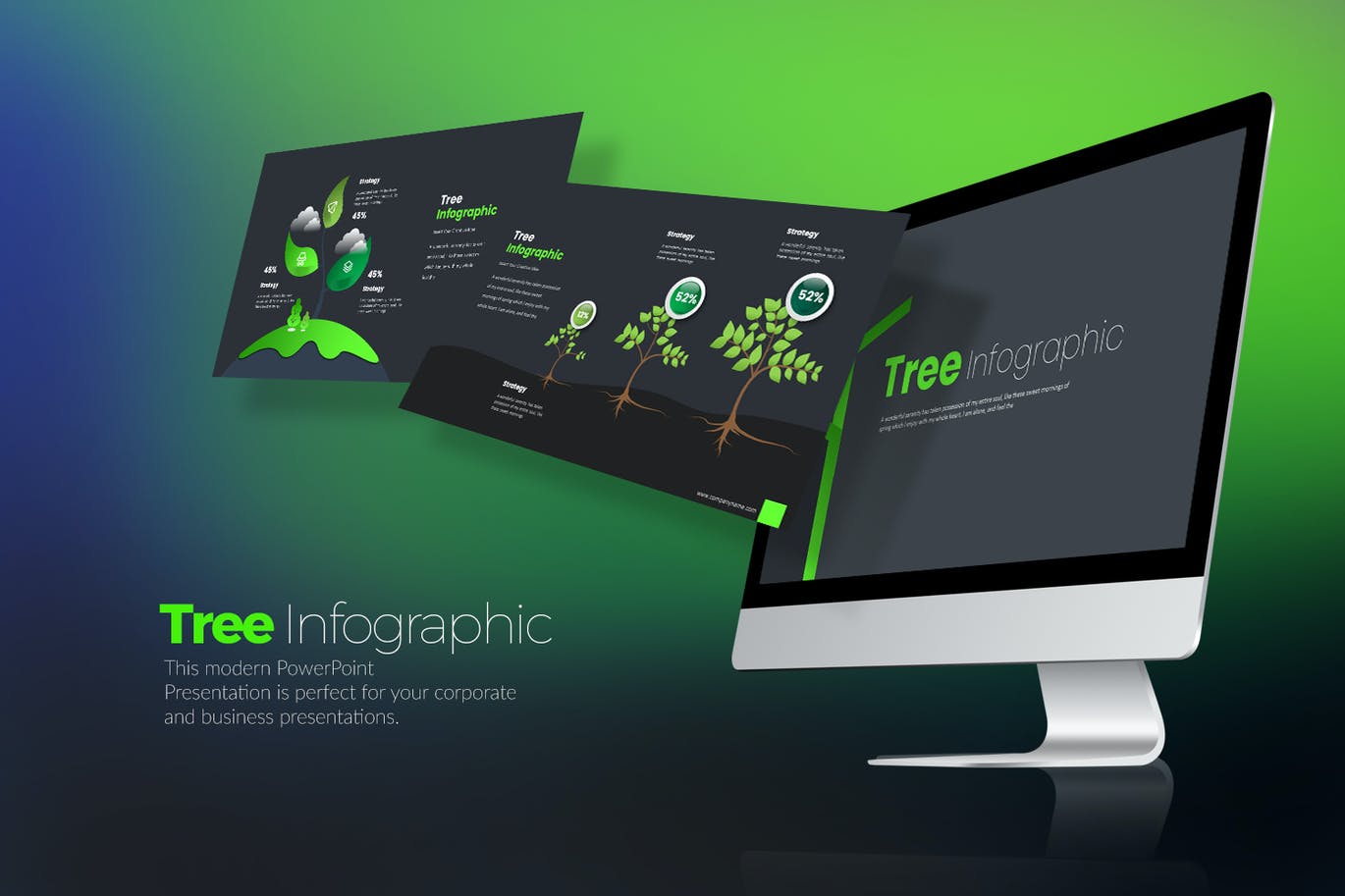 树状信息图表演示文稿PPT模板 Tree Infographic PowerPoint Presentation