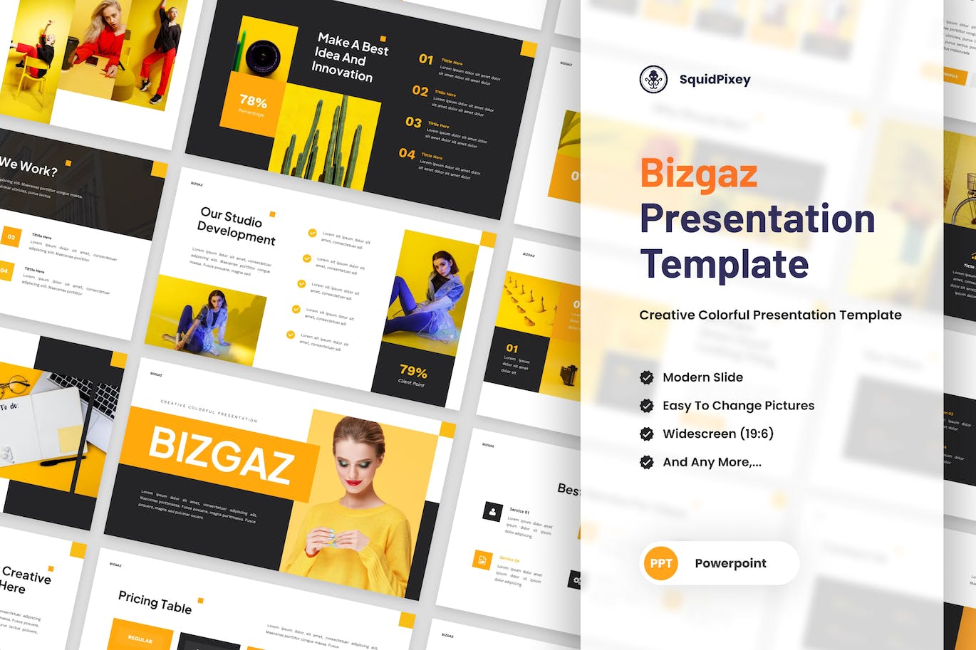 创意多彩演示文稿PPT模板 Bizgaz – Creative Colorful Powerpoint Template