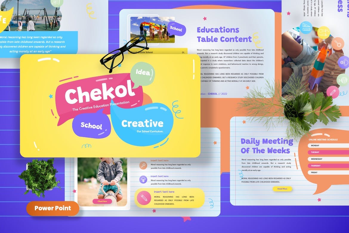 儿童教育创意PPT设计模板 Chekol – Education Creative Powerpoint Template