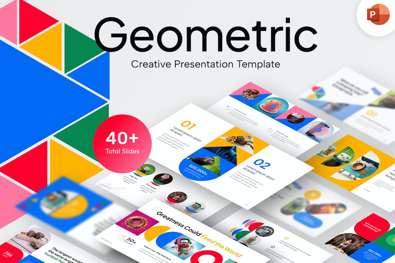 几何信息图表PowerPoint演示模板 Geometric Infographic PowerPoint Template