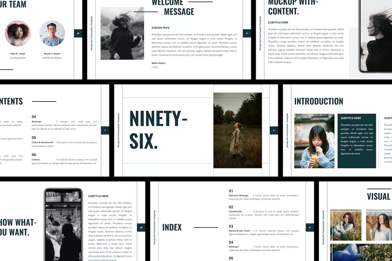 极简风演示文稿PPT模板 Ninety-Six PowerPoint Template