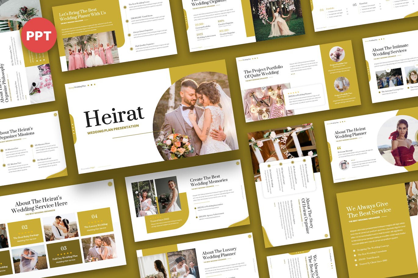 婚礼计划方案PPT幻灯片模板素材 Heirat – Wedding Plan Powerpoint