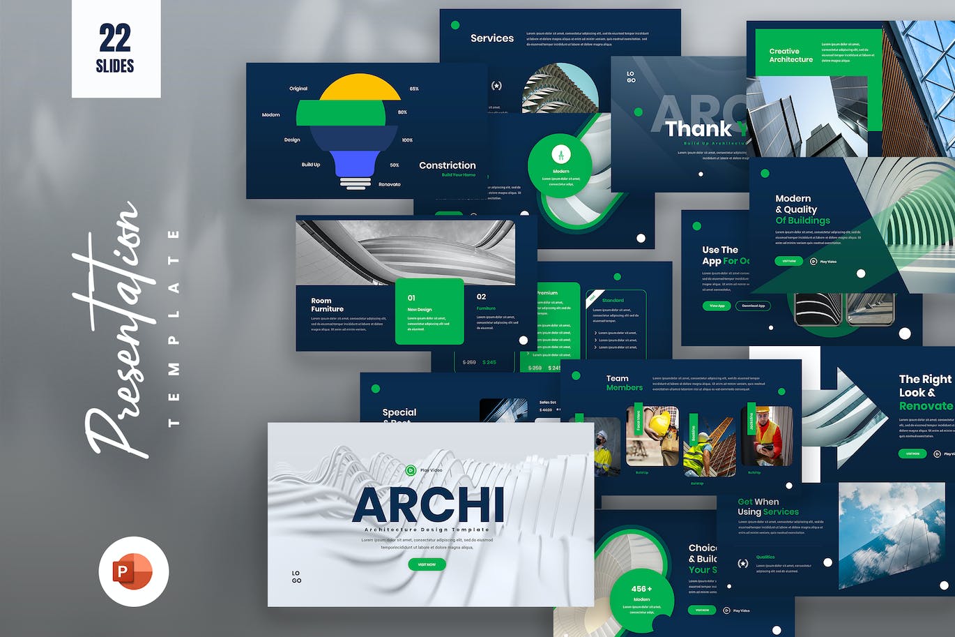 地标建筑施工PPT幻灯片设计模板 Himt Archi PowerPoint Presentation Template