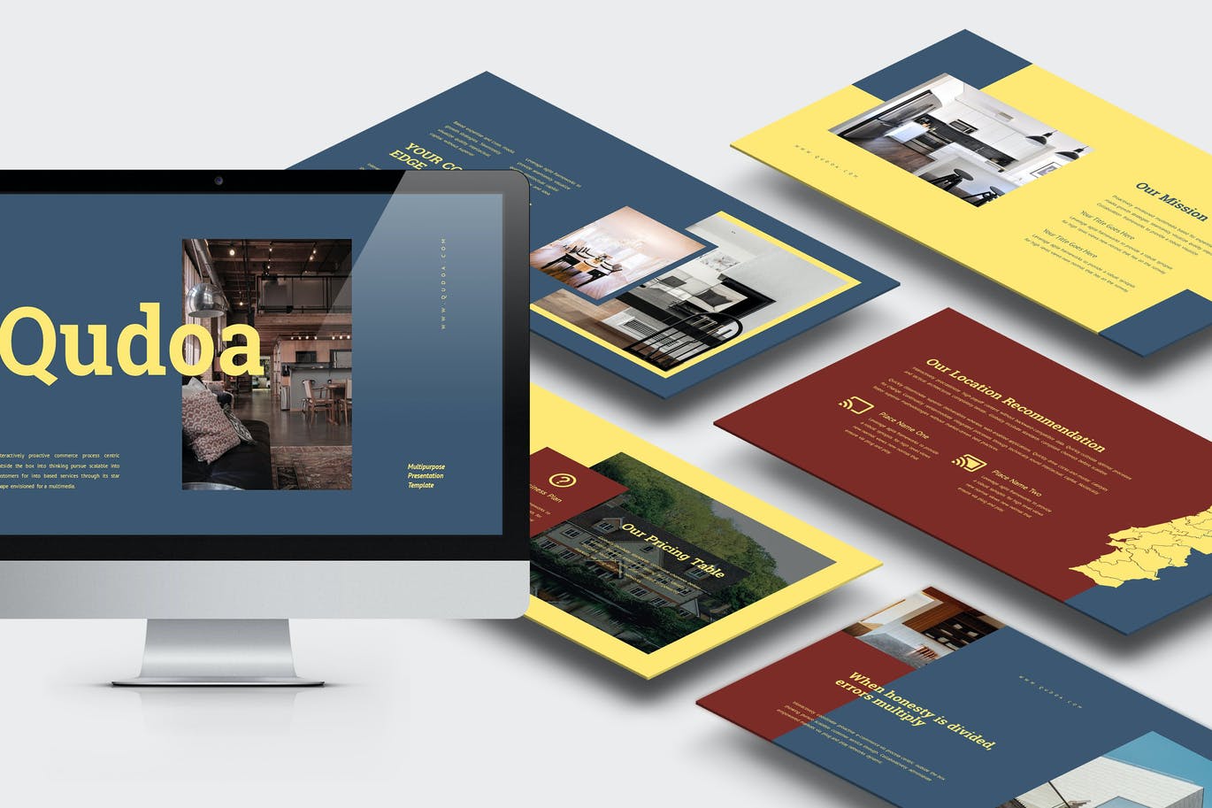 商业房地产PPT演示幻灯片模板  Qudoa : Real Estate Business Powerpoint