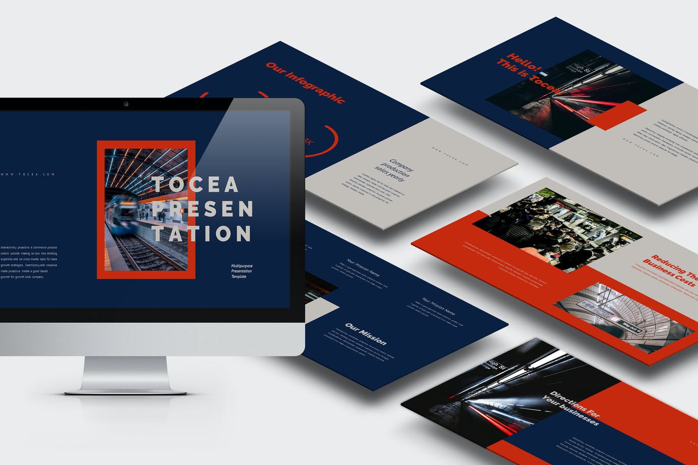 火车高铁PPT演示文稿 Tocea : Train Station Powerpoint Template