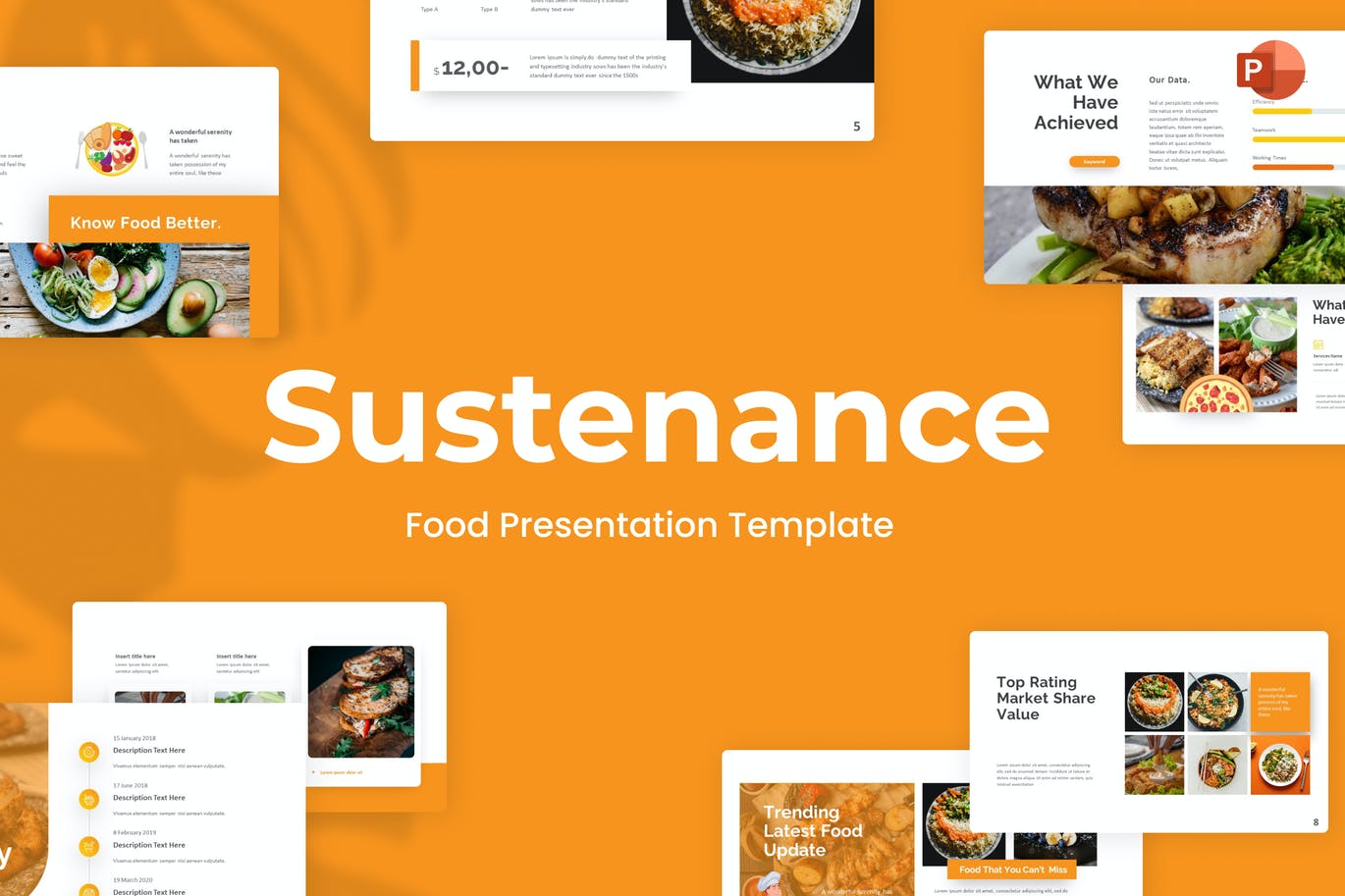 食物食品PPT演示文稿 Sustenance Food PowerPoint Template