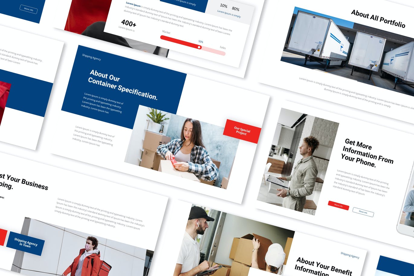 航运代理幻灯片演示PPT模板 Shipping Agency Powerpoint Presentation Template