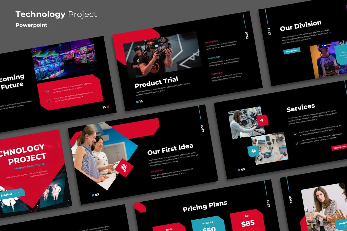 科技技术项目PPT创意模板 Technology Project Powerpoint