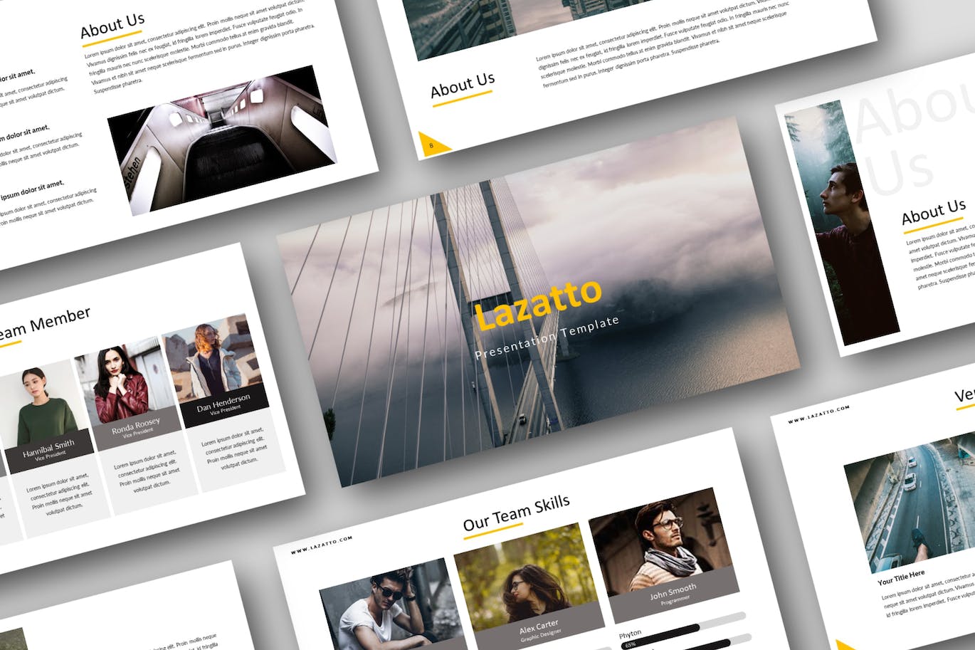 企业管理Powerpoint幻灯片模板 Lazatto Powerpoint Template