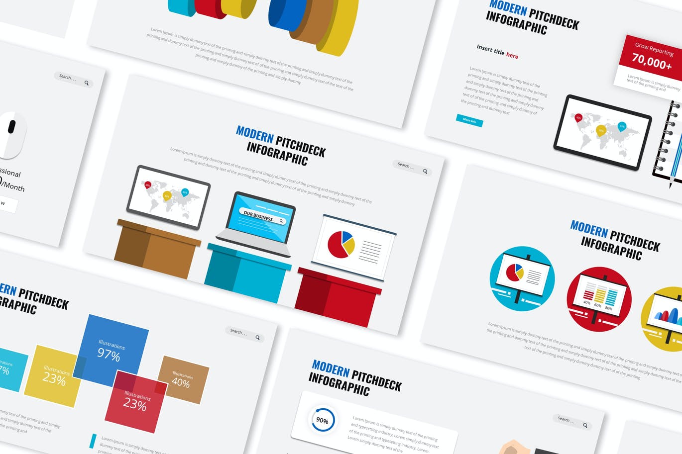 现代演讲信息图表PPT演示文稿 Modern Pitchdeck Infographic Powerpoint Template