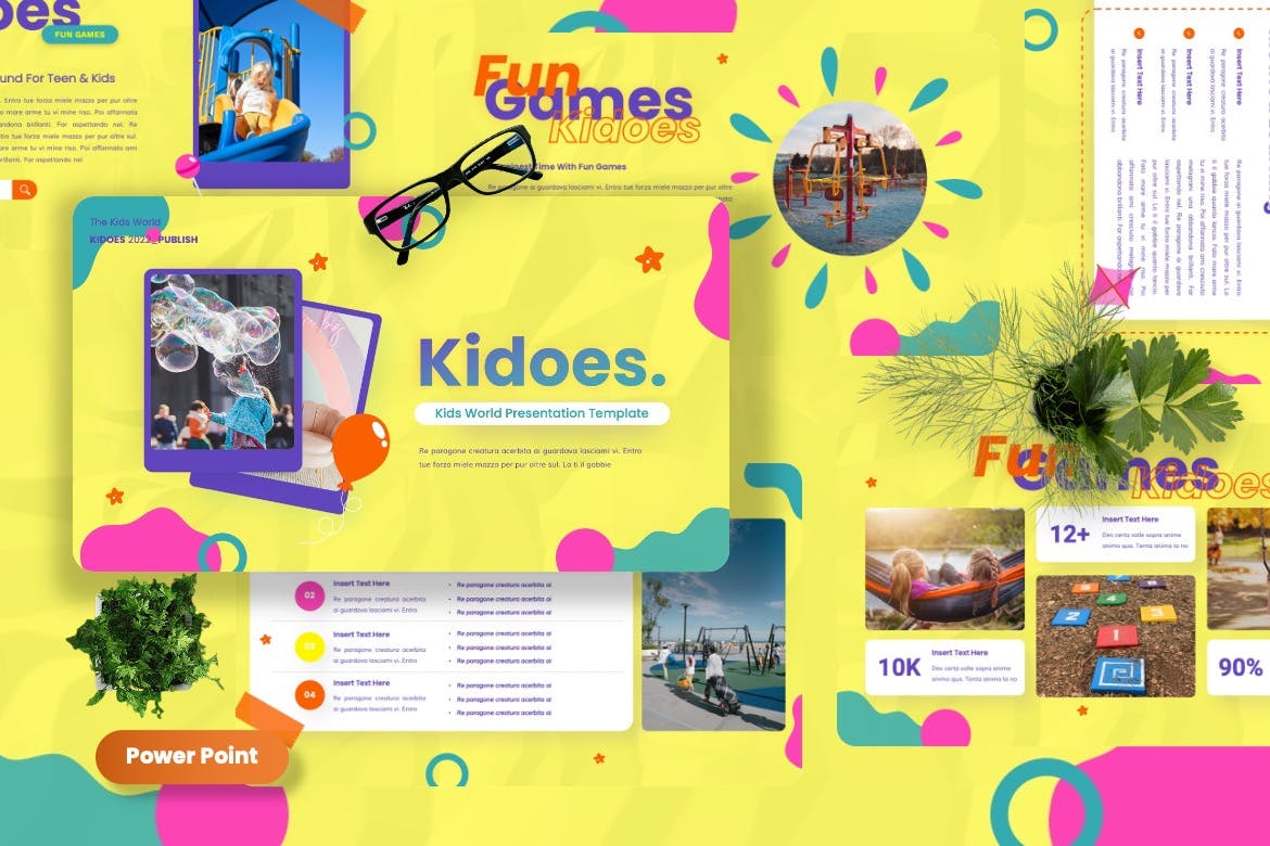 儿童世界PPT创意模板 Kidoes – Kids World Powerpoint Templates