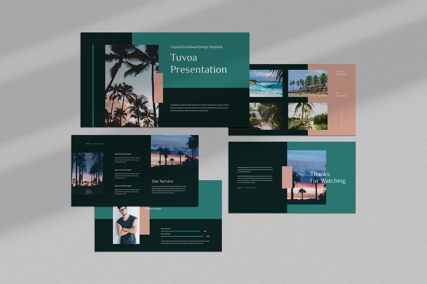 热带旅行Lookbook幻灯片演示PPT模板 Tuvoa : Tropical Lookbook Powerpoint Template