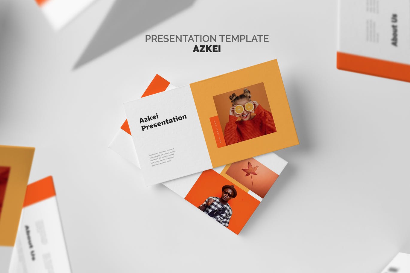 创意橙色主题PPT幻灯片模板下载 Azkei : Creative Orange Powerpoint Template