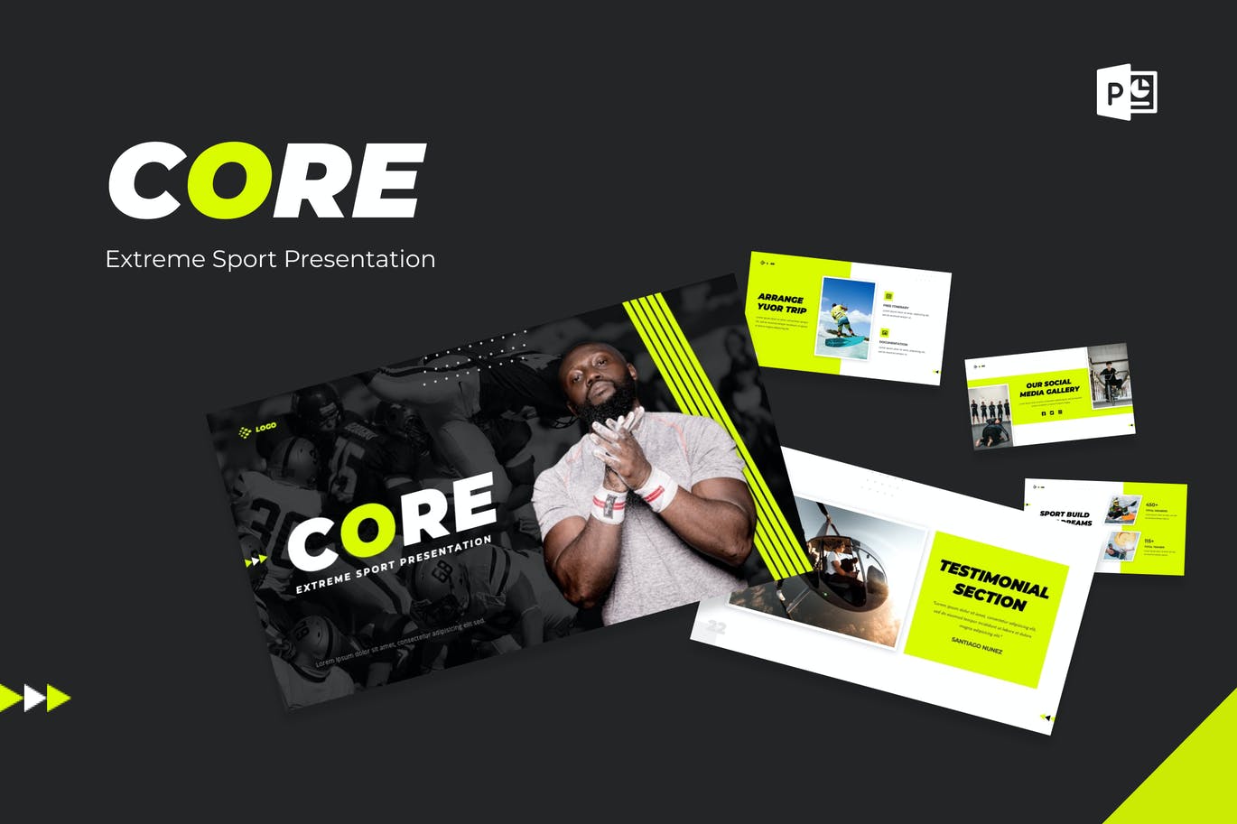 极限运动演示文稿PPT模板 Core – Extreme Sport Presentation Powerpoint