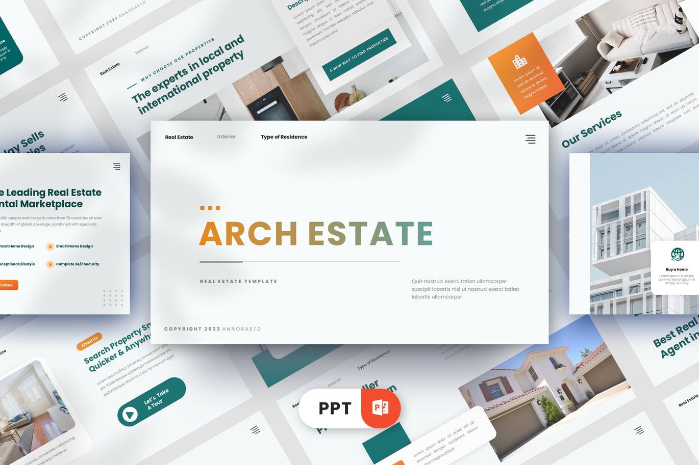 庄园地产业务PPT模板 Arch Estate – Powerpoint Template