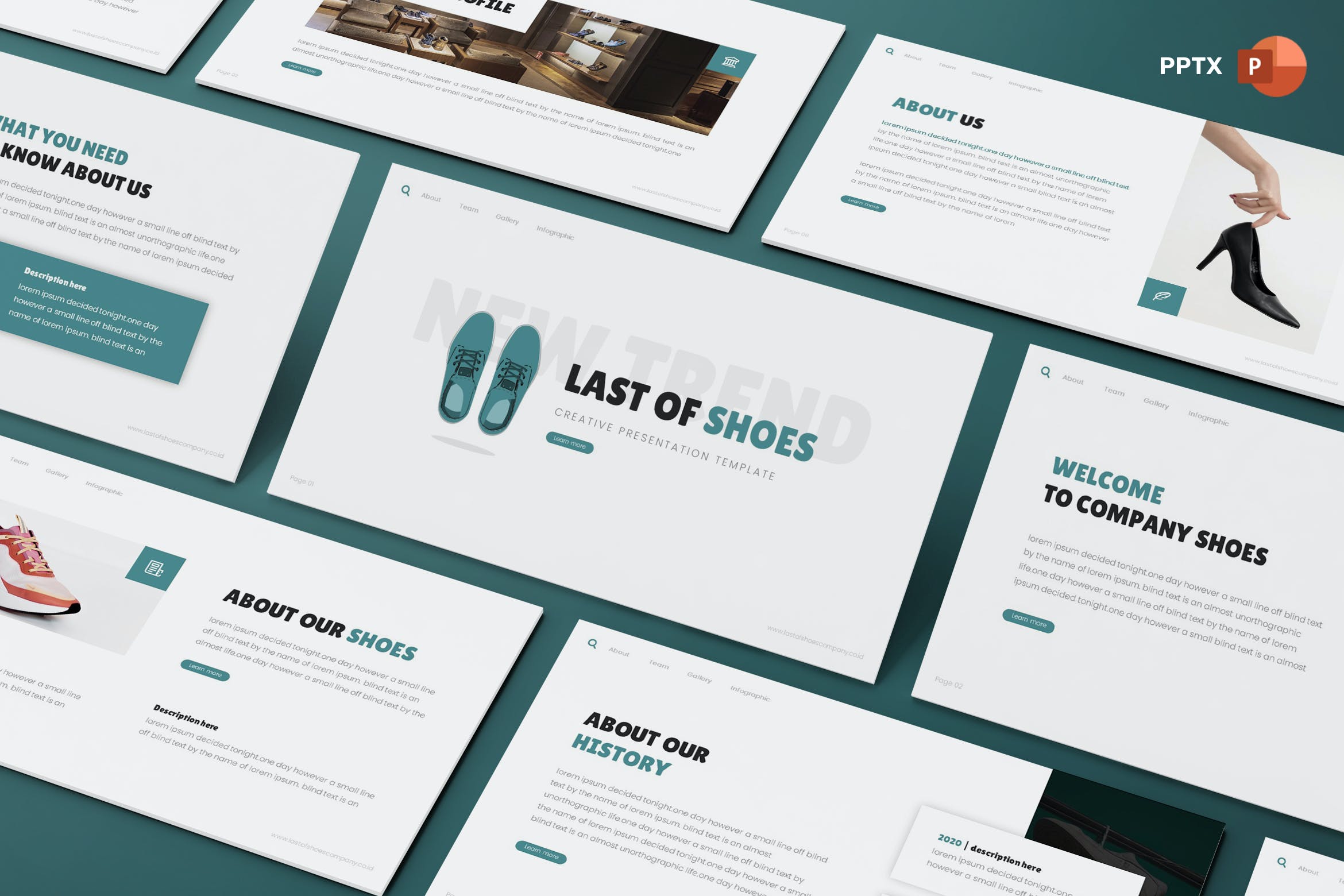 鞋店创意PowerPoint演示模板 Last Of Shoes – Creative Powerpoint Template