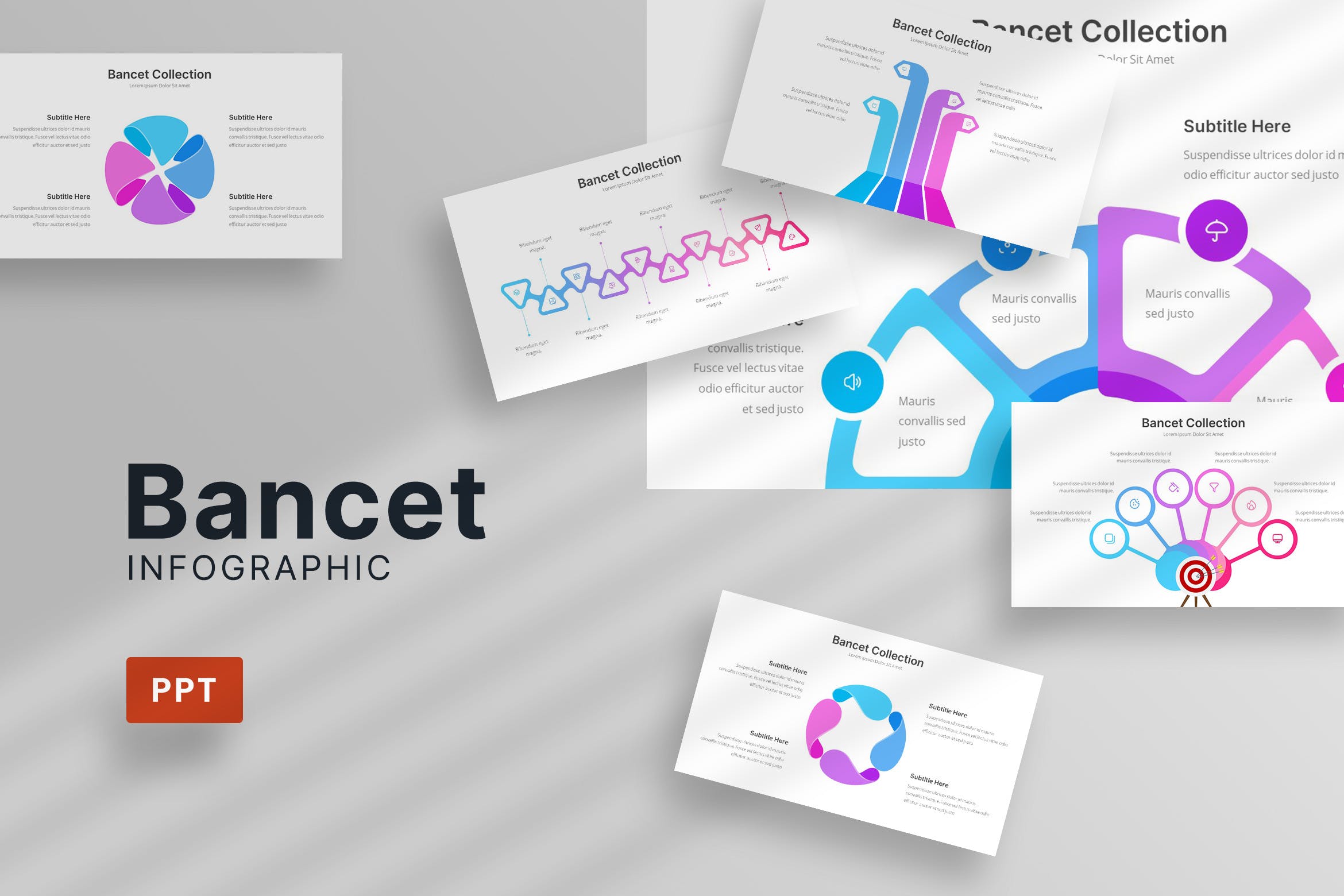 银行数据信息图表Powerpoint模板 Bancet Infographic – Powerpoint Template