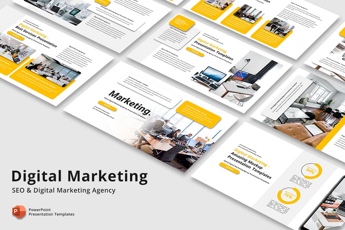 数字营销PPT幻灯片设计模板 Digital Marketing – PowerPoint Template