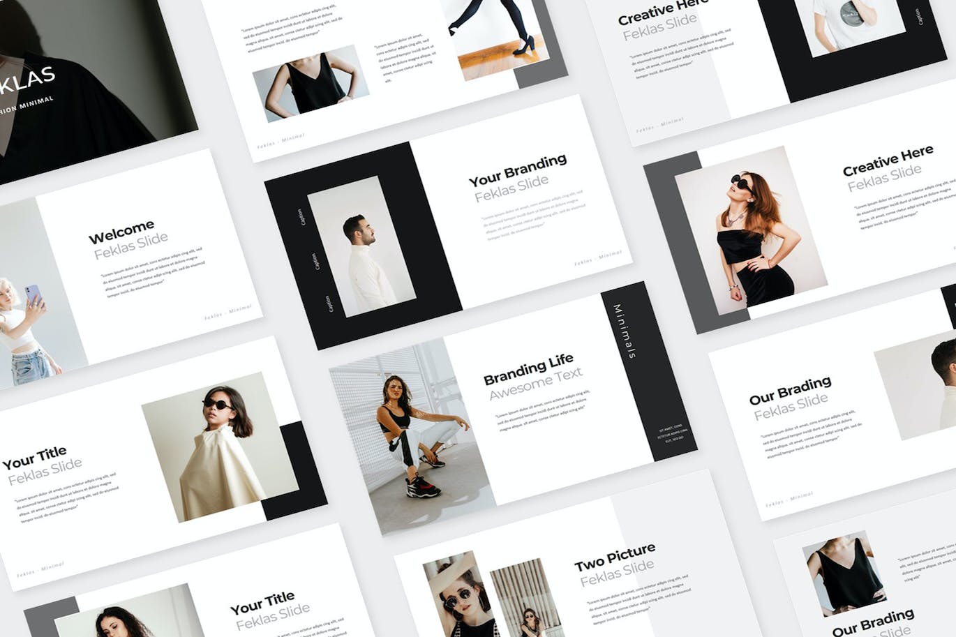 时尚服装展示PPT模板下载 Feklas Minimal PowerPoint