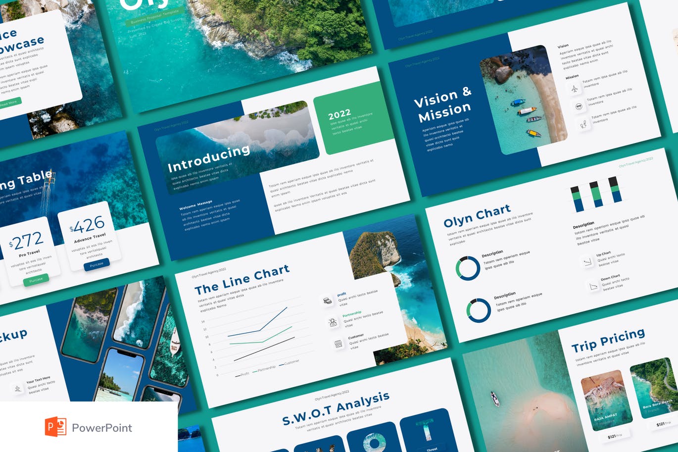 商业提案PowerPoint演示模板 Olyn Powerpoint Business Proposal Presentation