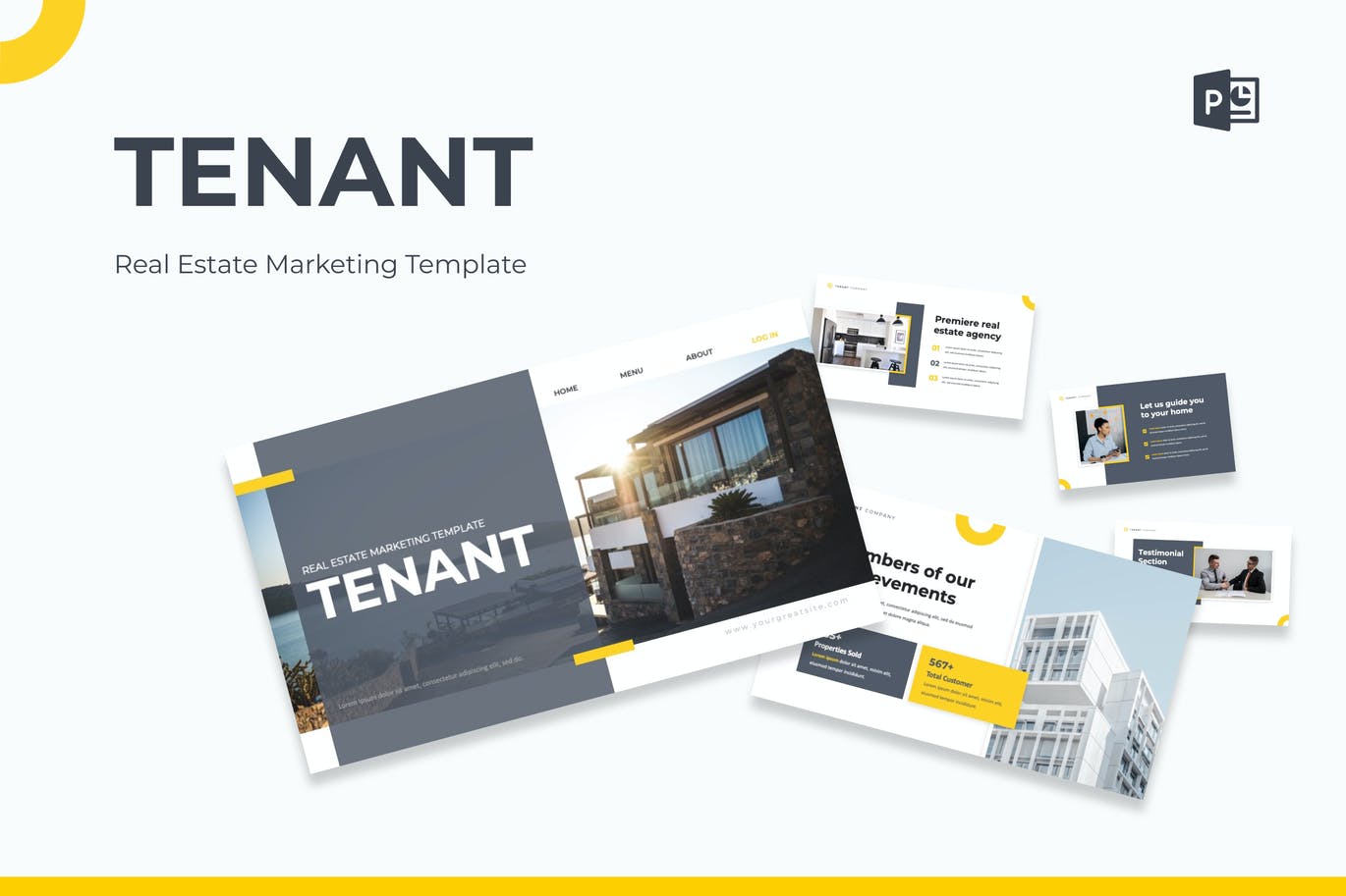 房地产营销PPT设计模板 Tenant – Real Estate Marketing Powerpoint