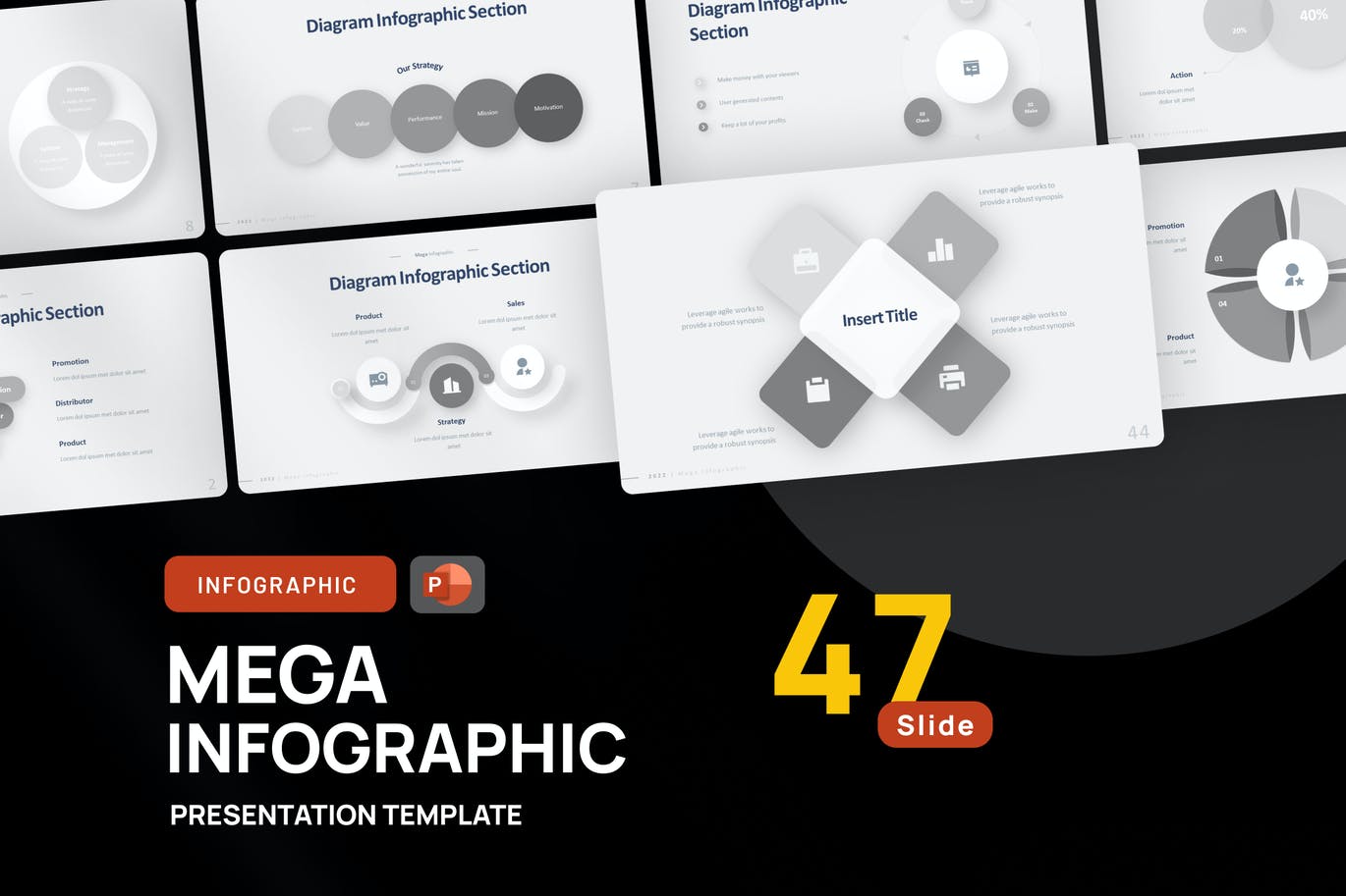 流程信息图表PPT幻灯片模板下载 Diagram, Proccess Infographic PowerPoint Template