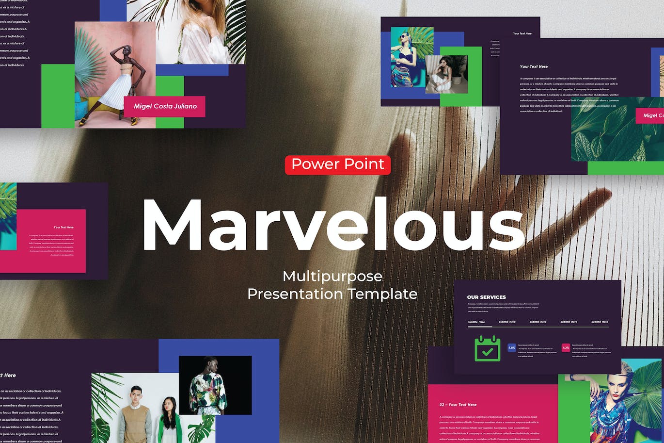 品牌服装展示PPT演示文稿 Marvelous – PowerPoint Template