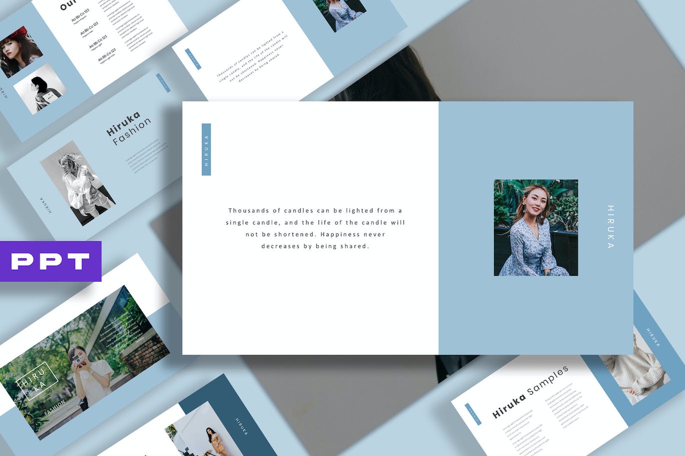 时装产品发布Powerpoint模板下载 Hiruka Powerpoint Template