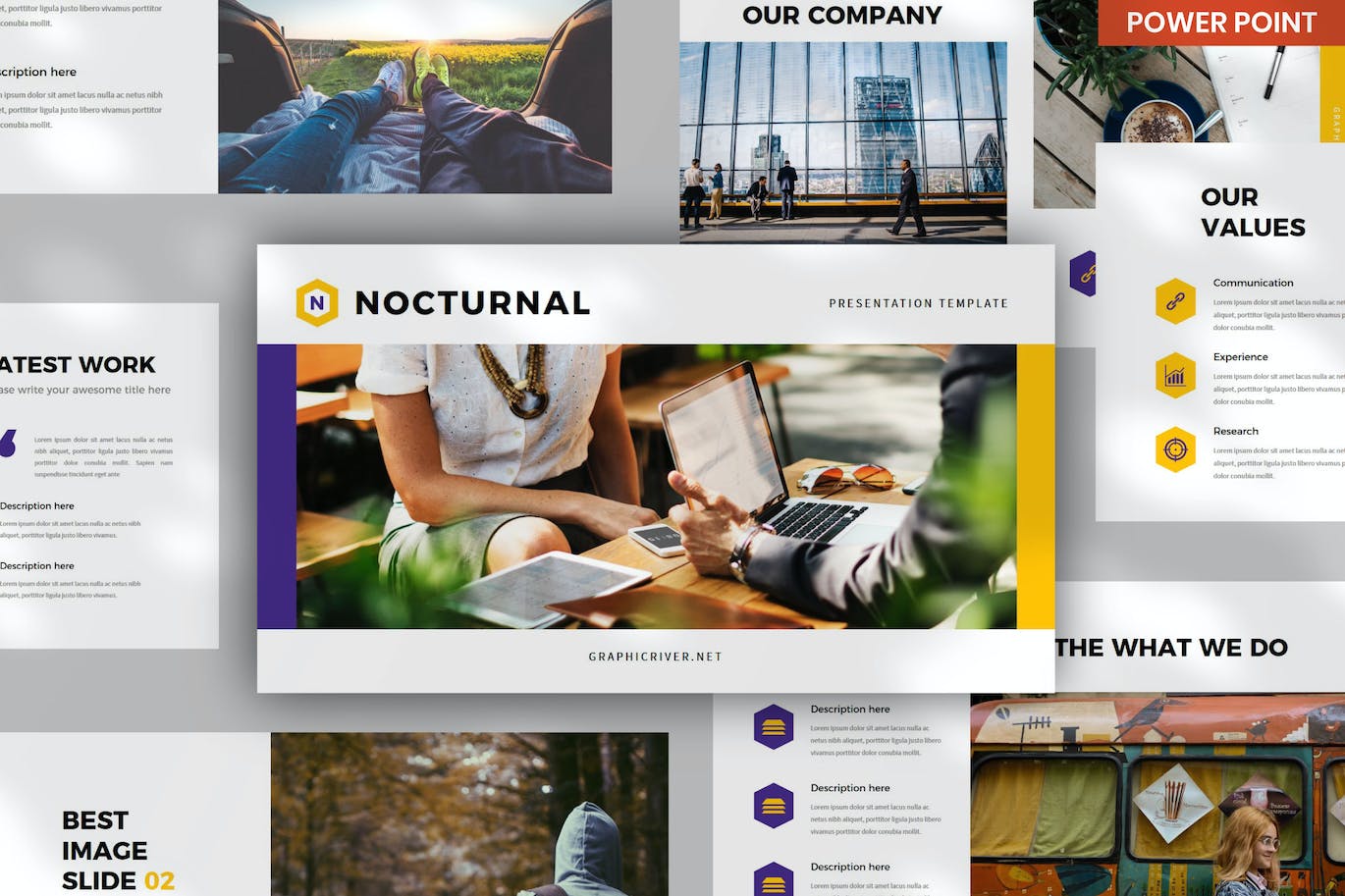 公司产品介绍PPT模板 Nocturnal Business PowerPoint