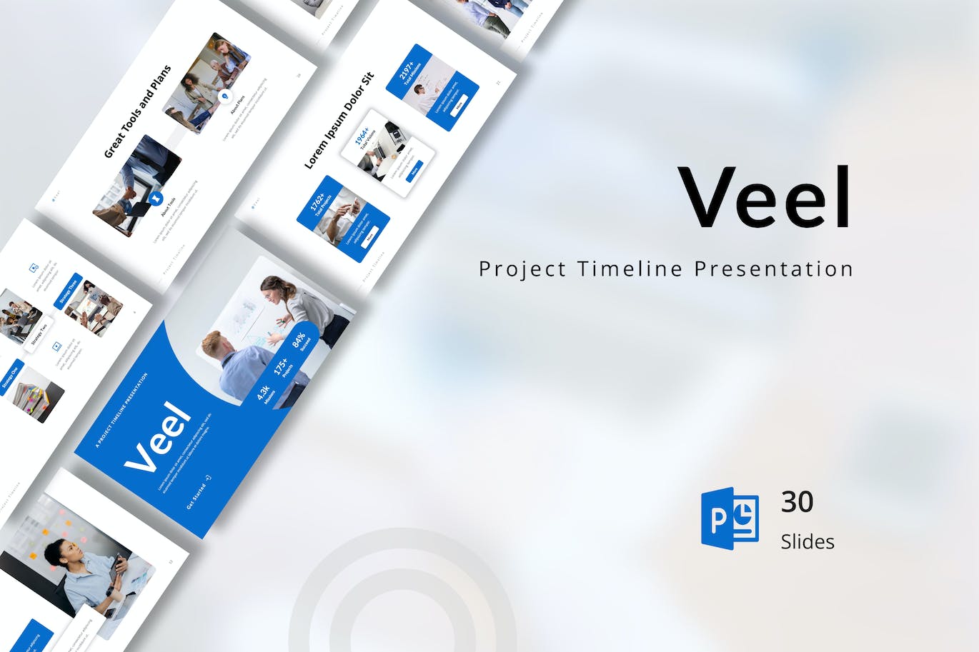 项目时间轴PPT素材 Veel – Project Timeline PowerPoint