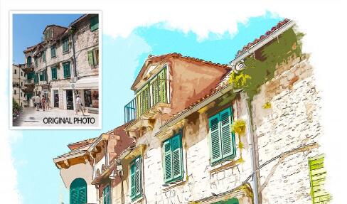 免费下载PS图片转宫崎骏图动作插件附视频教程120